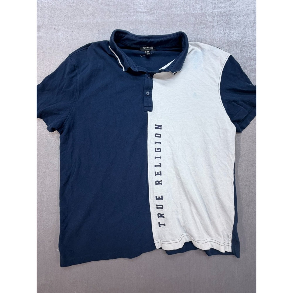 True Religon Blue White Polo Shirt Size 2XL